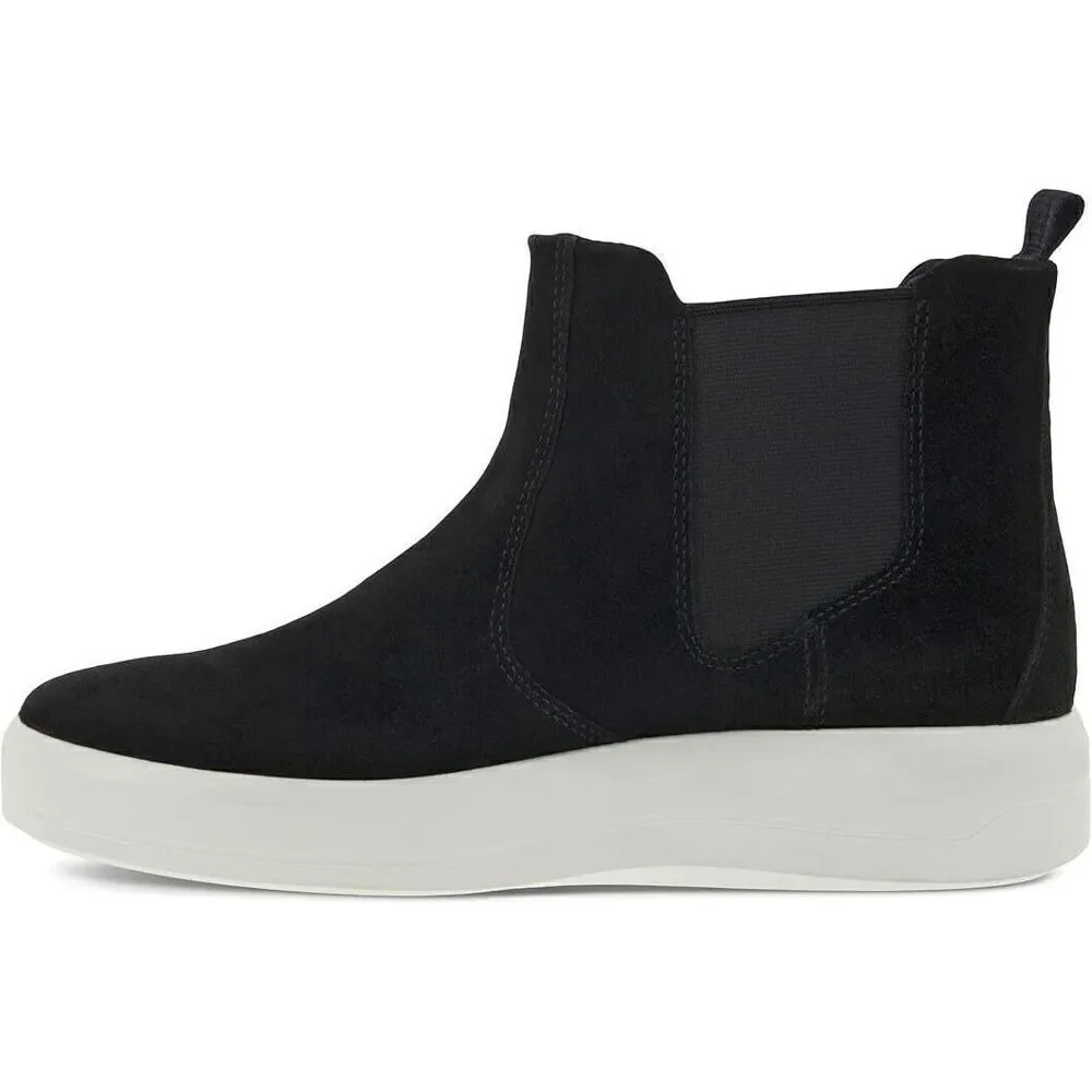 ECCO SOFT 9 Sz 9-9.5/40 Chelsea Boot Women Black Suede Ankle Comfort Booties New